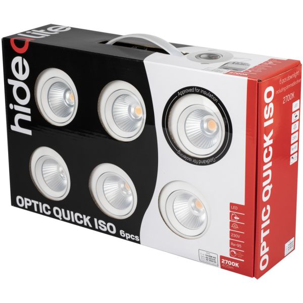 Hide-a-Lite Optic Quick ISO Alasvalo valkoinen, 6-pack 2700 K