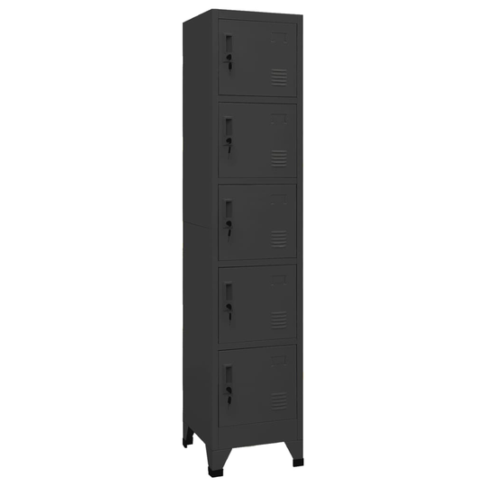 vidaXL Pukukaappi antrasiitti 38x40x180 cm teräs