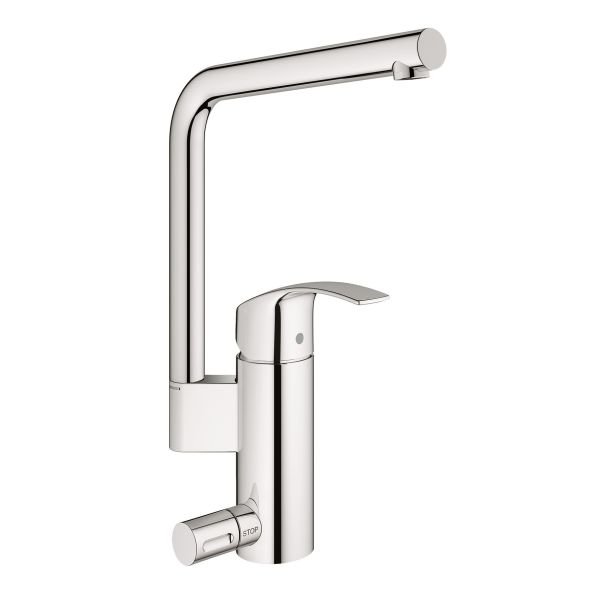 Grohe Eurosmart 31556002 Keittiöhana astianpesukoneen liitännällä. L-juoksuputki