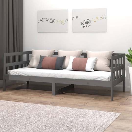 vidaXL Sohvasänky harmaa täysi mänty 80x200 cm
