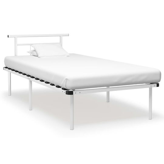 vidaXL Sängynrunko valkoinen metalli 100x200 cm