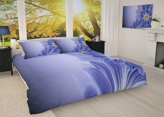 Päiväpeitto Sininen kukka 215x240 cm