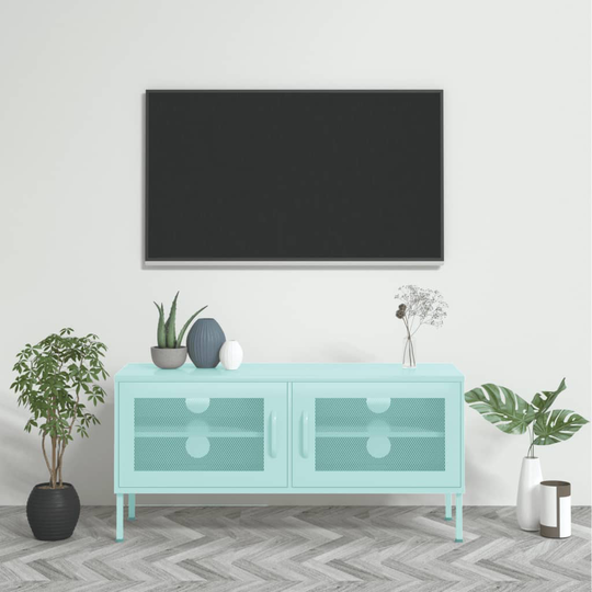 vidaXL TV-taso minttu 105x35x50 cm teräs