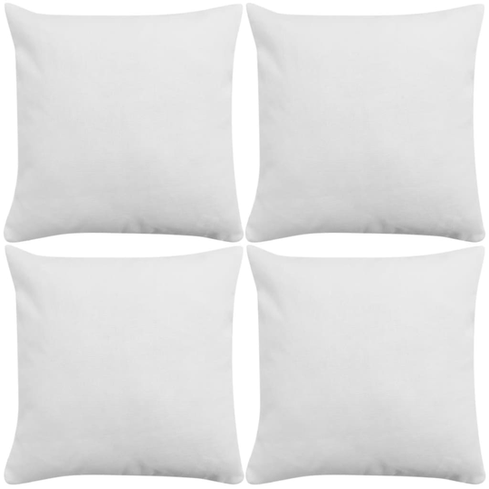 vidaXL Tyynynpäällinen Pellavatyylinen Valkoinen 4kpl 80x80 cm