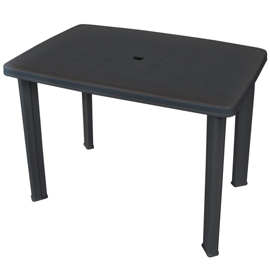 vidaXL Puutarhapöytä antrasiitti 101x68x72 cm muovi