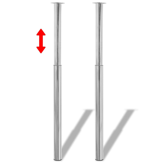 vidaXL 4 Teleskooppista Pöydän Jalkaa Kromi 710 mm-1100 mm