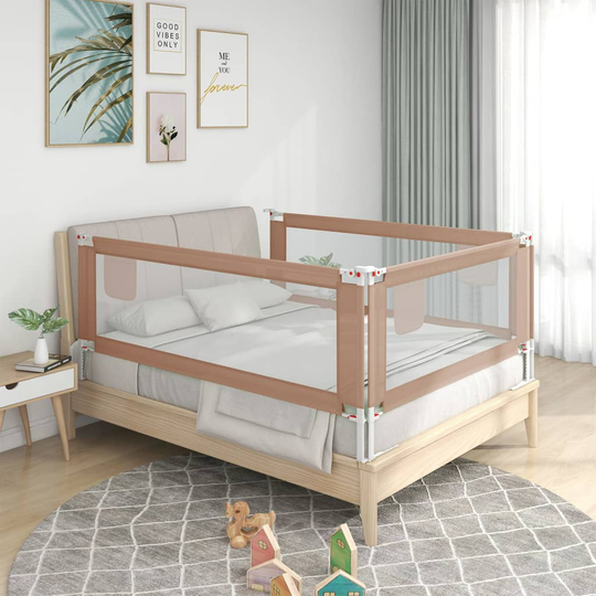 vidaXL Turvalaita sänkyyn harmaanruskea 200x25 cm kangas