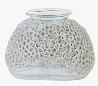 Massive coral kynttilälyhty valkoinen