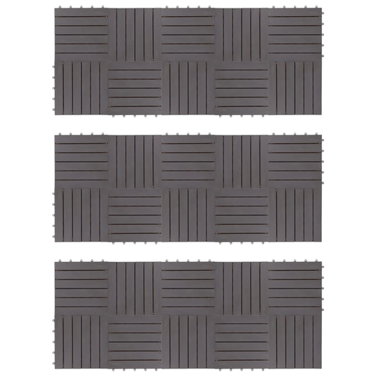 vidaXL Terassilaatat 30 kpl harmaapesty 30x30 cm täysi akaasiapuu