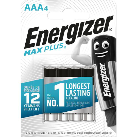 Energizer Max Plus Alkaliparisto AAA, 1,5 V, 4 kpl