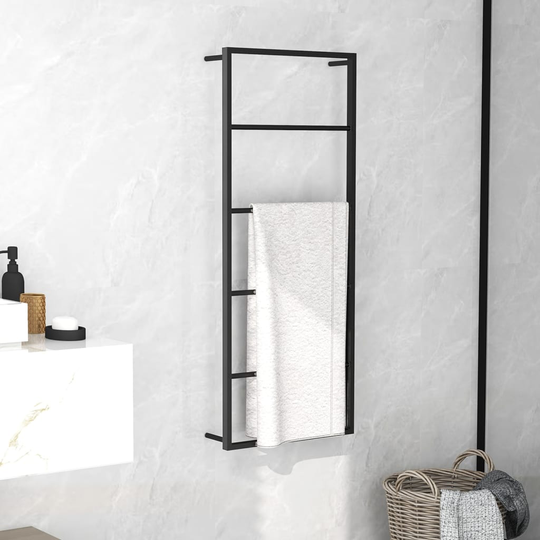 vidaXL Pyyheteline musta 45x10x115 cm teräs