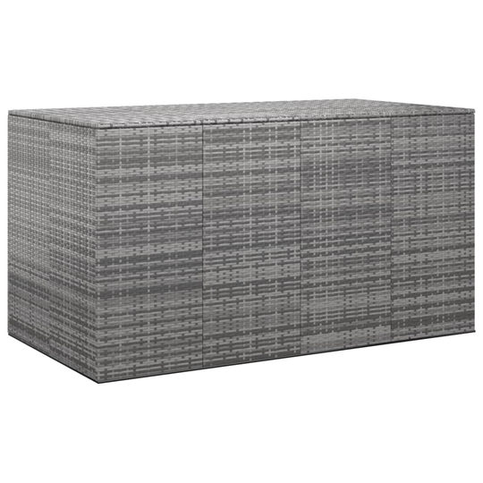 vidaXL Puutarhan säilytyslaatikko PE-rottinki 194x100x103 cm harmaa