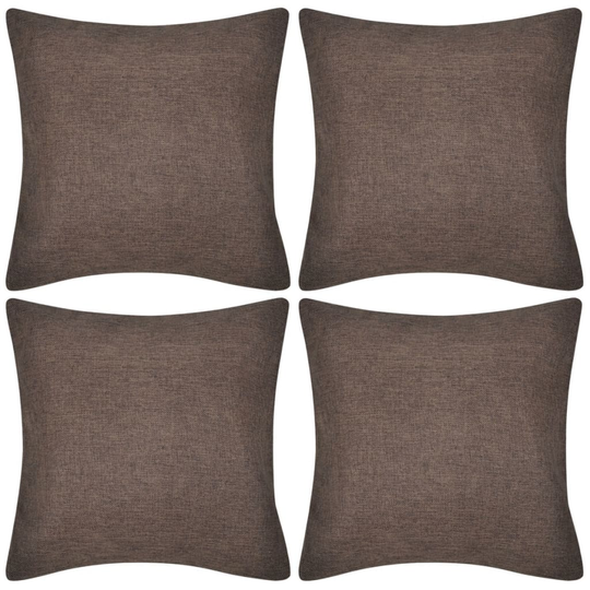 vidaXL Ruskea Tyynynpäällinen Pellavatyylinen 4kpl 80 x 80 cm