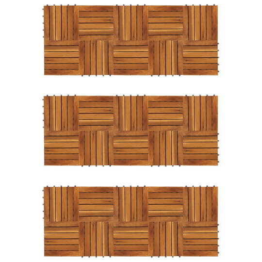 vidaXL Terassilaatat pystykuviolla 30 x 30 cm Akaasia 30 Sarja