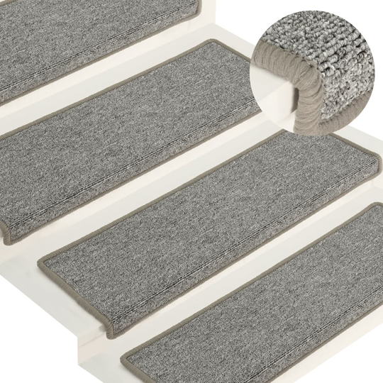 vidaXL Porrasmatot 15 kpl 65x25 cm valkoinen ja harmaa