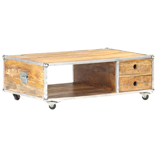 vidaXL Sohvapöytä 89x59x33 cm täysi karkea mangopuu