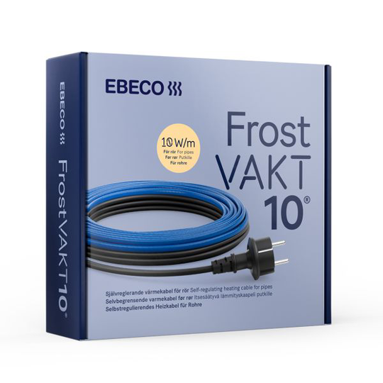 Ebeco Frostvakt 10 Lämpökaapeli pistokkeella, 10 W/m 8 m