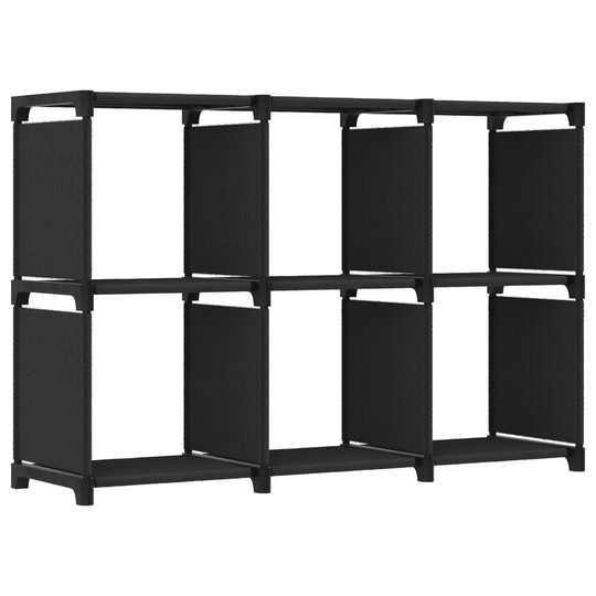 vidaXL 6 kuution esittelyhylly musta 103x30x72,5 cm kangas