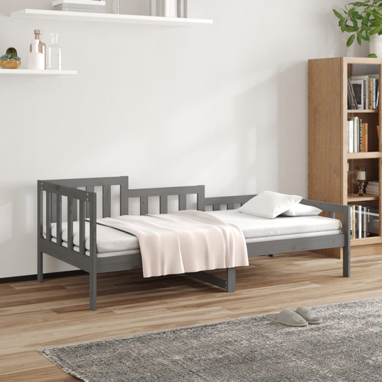 vidaXL Sohvasänky harmaa 90x200 cm täysi mänty