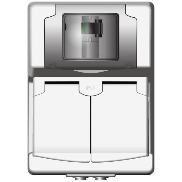 Norwesco 470051 Seinäpistorasia vikavirtasuojalla, IP44, 16 A/10 MA