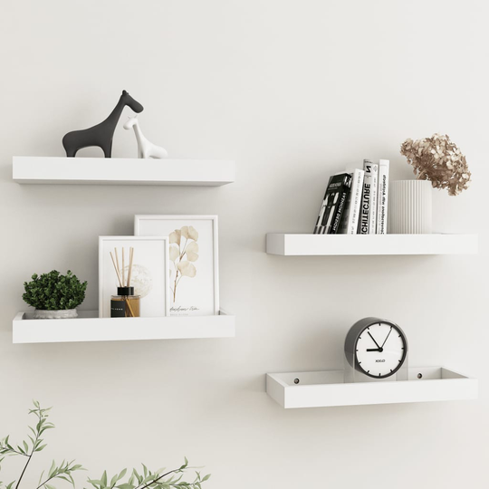 vidaXL Loggia seinähyllyt 4 kpl valkoinen 40x15x4 cm MDF