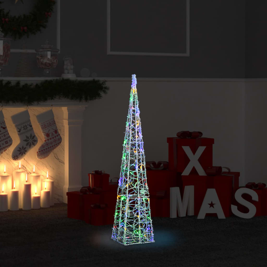 vidaXL LED koristevalokartio monivärinen akryyli 90 cm