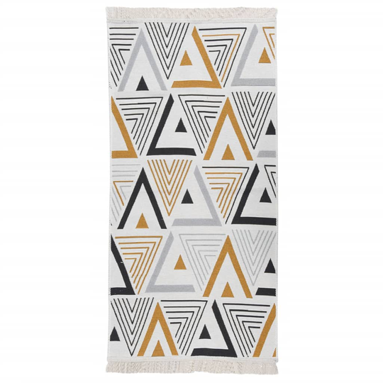 vidaXL Matto keltainen ja harmaa 100x200 cm puuvilla