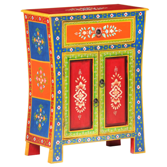 vidaXL Käsinmaalattu senkki 60x30x75 cm täysi mangopuu