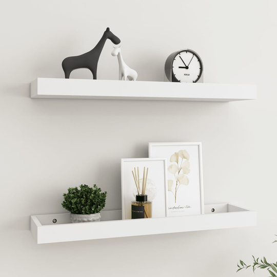 vidaXL Loggia seinähyllyt 2 kpl valkoinen 60x15x4 cm MDF