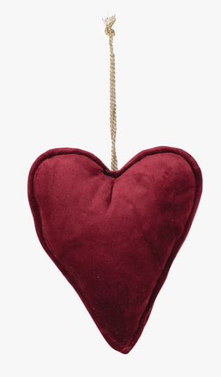 Velour heart koriste tummanpunainen