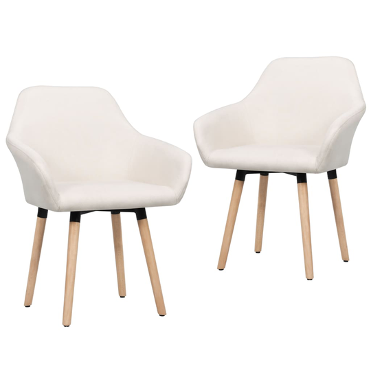 vidaXL 331493 Dining Chairs 2 pcs Cream Fabric (UK/IE/FI/NO/DE/FR/NL only)