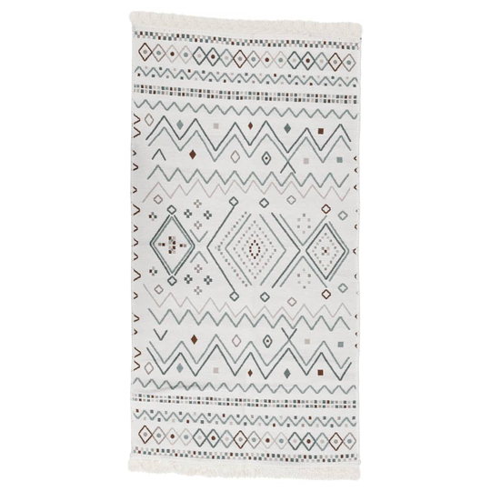 vidaXL Matto beige ja sininen 80x150 cm puuvilla