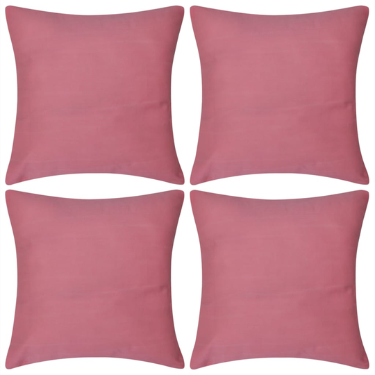 vidaXL Pinkki tyynynpäällinen 4 kpl Puuvilla 80 x 80 cm