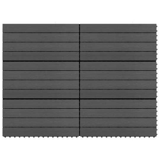 vidaXL Terassilaatat 6 kpl WPC 60x30 cm 1,08 m² musta