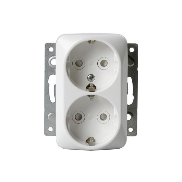 ABB 302EUC Seinäpistorasia 2-osainen, upotettava, kosketussuojaus Ruuvikiinnitys