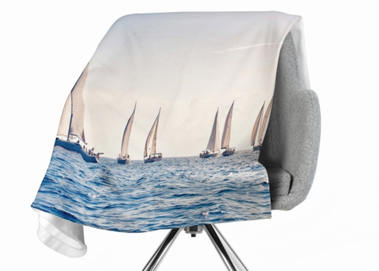 Torkkupeitto Sea and Sailboats 150x200 cm
