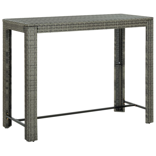 vidaXL Puutarhan baaripöytä harmaa 140,5x60,5x110,5 cm polyrottinki