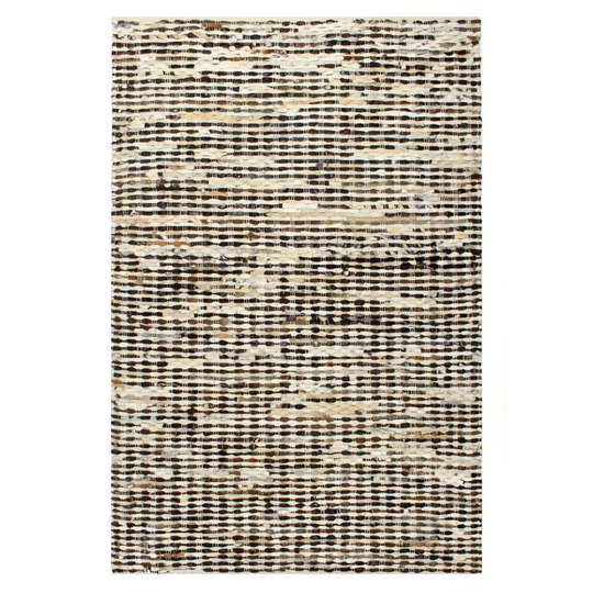 vidaXL Matto aito karvapeitteinen nahka 120x170 cm mustavalkoinen
