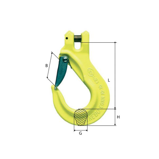 Gunnebo EGKN-8-10 Lukituskoukku Enimmäiskuorma: 2,6T