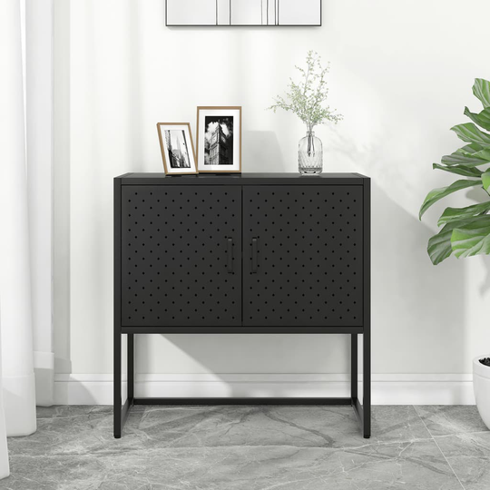 vidaXL Senkki musta 75x35x75 cm teräs