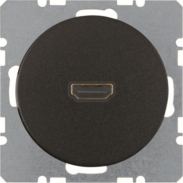 Hager 3315432045 HDMI-pistorasia R.1/R.3, 90° Musta