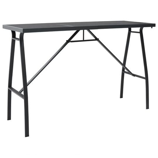 vidaXL Puutarhan baaripöytä musta 180x60x110 cm karkaistu lasi