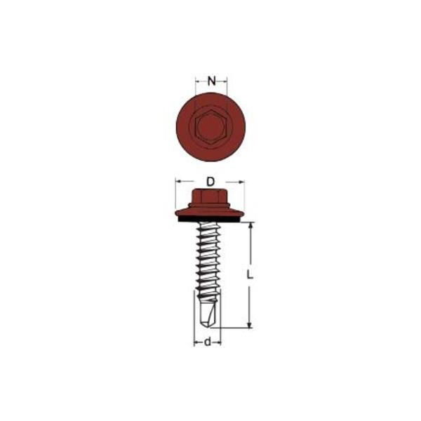 Ejot 860510 Rakennusruuvi 5,6x35, kiiltävä alumiini, 250 kpl pakkaus