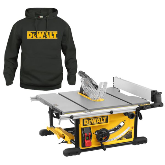 Dewalt DWE7492 Pöytäpyörösaha sisältää hupparin kokoa S