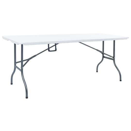 vidaXL Kokoontaittuva puutarhapöytä valkoinen 180x72x72 cm HDPE