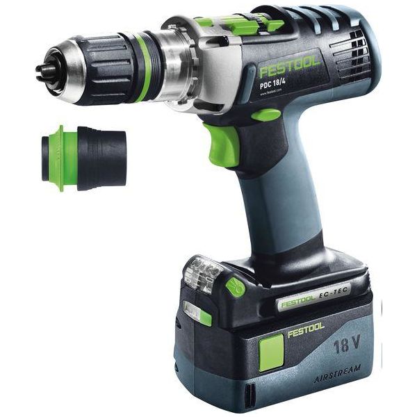 Festool PDC 18/4 Li 5,2-Plus-SCA QUADRIVE Iskevä ruuvinväännin sis. 5,2 Ah:n akut ja SCA 8 -laturin