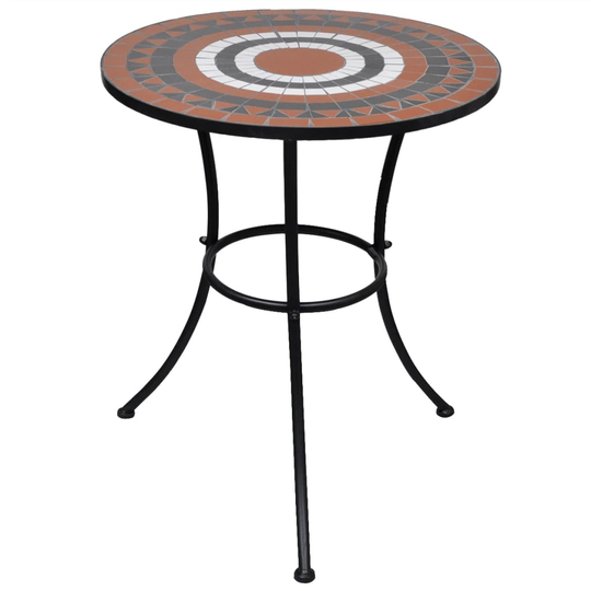 vidaXL Bistropöytä terrakotta ja valkoinen 60 cm mosaiikki