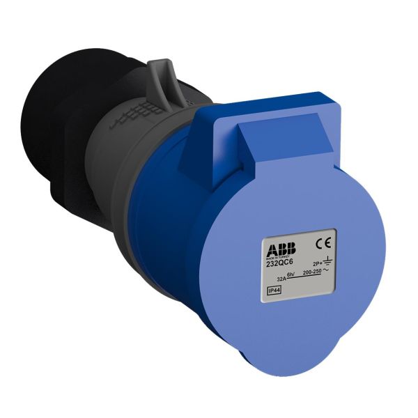 ABB 2CMA102346R1000 Jatkopistorasia pikaliitettävä, tärinänkestävä Sininen, 32 A, 3-napainen, IP44
