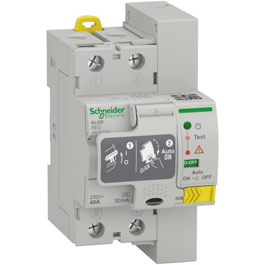 Schneider Electric Acti9 RED Vikavirtasuoja A, 2-napainen 40A, 30mA