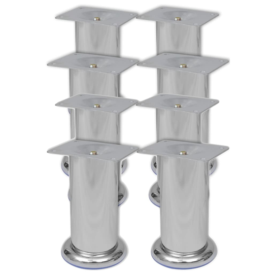 vidaXL Pyöreät sohvanjalat 8 kpl kromi 120 mm
